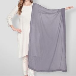 Dupatta Bazaar Grey Solid Dupatta image 2