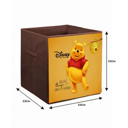 Kuber Industries Set Of 4 Disney Minnie Mouse & Winnie-The Pooh Print Foldable Storage Cube Organizers image 4