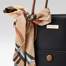 Mast & Harbour Textured Structured Shoulder Bag With Scarf image 3