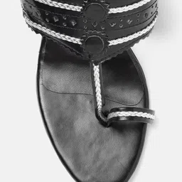 Anouk Woven Ethnic Block Heels with Tassels image 3