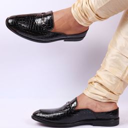FAUSTO Men Textured Ethnic Lightweight Mules-10