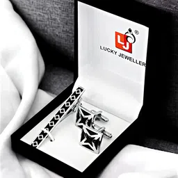 LUCKY JEWELLERY 2-Pcs Silver-Plated Accessory Gift Set-4