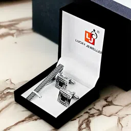 LUCKY JEWELLERY 2-Pcs Silver-Plated Accessory Gift Set-5