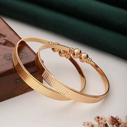 Aadvik Designs Set Of 2 Gold-Plated Adjustable Bangles-image-48