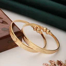Aadvik Designs Set Of 2 Gold-Plated Adjustable Bangles-57