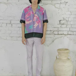RARE RABBIT Men Monter Drawstring Striped Mid Rise Cotton Slim Fit Trouser-image-54