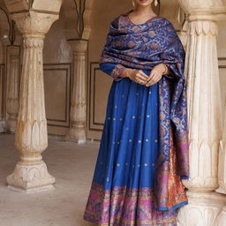 KIDAR Self Design Ethnic Gown With Dupatta-image-76