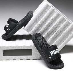 Puma Men Black Printed Softride Slide Massage Sliders-2