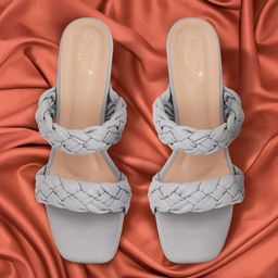 SCENTRA Taupe & Tan Woven Design Casual Block Sandals-image-72