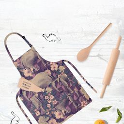 ArtzFolio Purple & Beige Printed Pure Cotton Apron-image-84