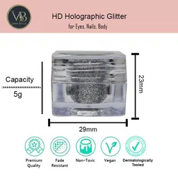 Veoni BELLE Holographic Set Of 2 HD Glitter Eyeshadow-5g Each-Copper 13-
Dark Starlit 14 image 3