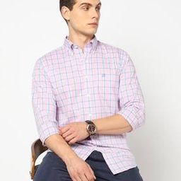 Men Checked Regular Fit Shirt with Patch Pocket-image-96