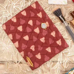 loomsarte Red Cotton Fabric Travel Pouch 9 X 7-picture-35