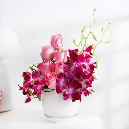Roses and Orchid Bloom Arrangement-0