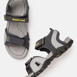 Woodland Men Grey Colourblocked Sports Sandals with Perforated & Cut-Out Detail-image-41