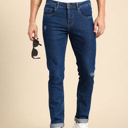 Being Human Men Straight Fit Low Distress Stretchable Jeans-image-82