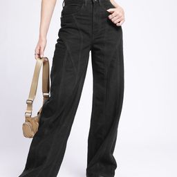 glitchez Women Sculpted Comfort Baggy Wide High-Rise Jeans-image-86