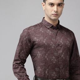 Van Heusen Slim Fit Printed Button-Down Collar Pure Cotton Formal Shirt-picture-17