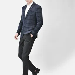 Crimsoune Club Checked Single-Breasted Slim Fit Blazer-image-13