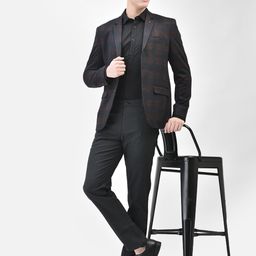 Crimsoune Club Checked Single-Breasted Slim-Fit Blazer-picture-37