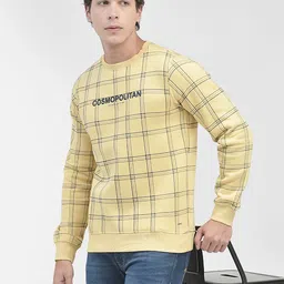 Crimsoune Club Round Neck Checked Pullover Sweatshirt-image-4