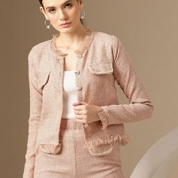 Chemistry Tweed Crop Casual Blazer-23
