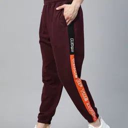 HRX By Hrithik Roshan Men Fig Typographic Regular Fit Bio-Wash Lifestyle Joggers-image-4