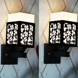 Gojeeva Brown Wood Square Wall Lamps-picture-14