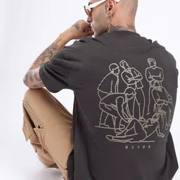 glitchez Urban Classic Graphic Printed Relaxed Fit T-shirt-image-83
