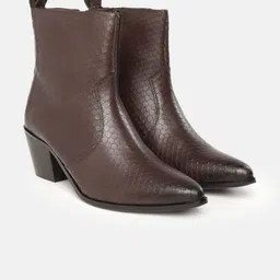 Nautica Women Mid-Top Textured Block Heel Regular Boots-3