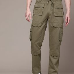 The Roadster Lifestyle Co. Men Straight-Fit Pure Cotton Cargos with Pocket Detail-picture-29