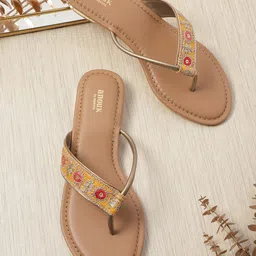 Anouk Women Embroidered Ethnic Open Toe Flats-19