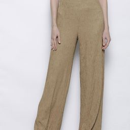 Boohoo Women Crinkle Wide Leg Trousers-image-96