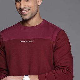 Allen Solly Men Maroon Solid Sweatshirt-image-93
