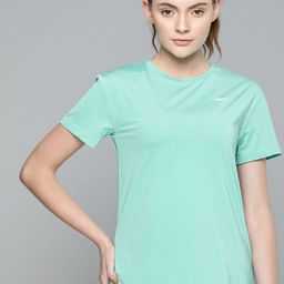 Reebok Women Sea Green TS ACTIVCHILL Athletic Solid Training T-Shirt-image-8