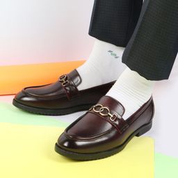FAUSTO Men Leather Lightweight Party Horsebit Loafers-31