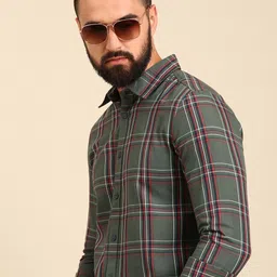 Being Human Pure Cotton Slim Fit Checked Casual Shirt-picture-17