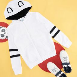 Pantaloons Junior Boys White Cotton Hooded Sweatshirt-picture-14