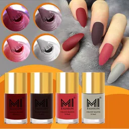 MI FASHION Set Of 4 Velvet Matte Nail Polish - 9.9ml Each-image-3