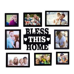 Art Street Black Solid Set Of 8 Wall Photo Frames image 3