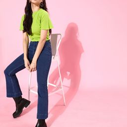 plusS Women Gorgeous Green Vertical Stripes Knits Top-image-62