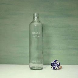 ellementry Transparent Glass Drink More Water Bottle with Lid - Set of 1-37