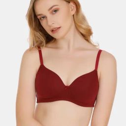 Zivame Beet Red Non Wired Padded T-Shirt Bra-image-67