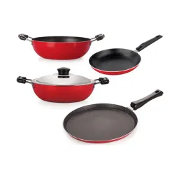 Nirlon Non-Stick Red Aluminium Cookware Essential Combo Set-11