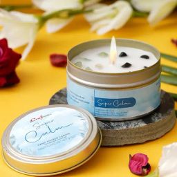 eCraftIndia Multicolor Soy Wax Super Calm Hand Poured Candle (100gm)-image-26