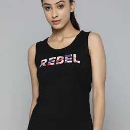 ALCIS Black Graphic Print Sports T-shirt-image-66