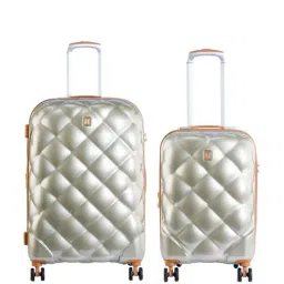 It luggage St. Tropaz Silver Textured Medium Hard Cabin Trolley Set of 2-picture-46