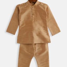 VASTRAMAY SISHU Rose Gold Straight Fit Kurta Set-image-72