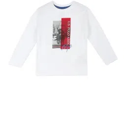 U.S. Polo Assn. Kids White Graphic Print T-Shirt-picture-24