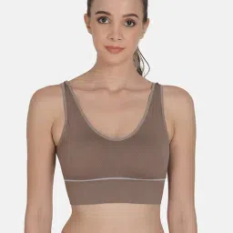 mod & shy Brown Removable Padded Sports Bra-image-89